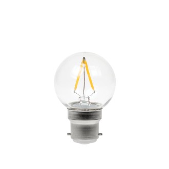 2W Dimmable LED Filament Golf Ball Polycarbonate Lamp 2700K BC
