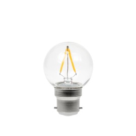 2W Dimmable LED Filament Golf Ball Polycarbonate Lamp 2700K BC