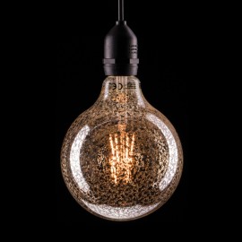 6W Dimmable LED G125 Globe Crackle Filament Lamp 2100K ES