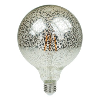 6W Dimmable LED G125 Globe Crackle Filament Lamp 2100K ES