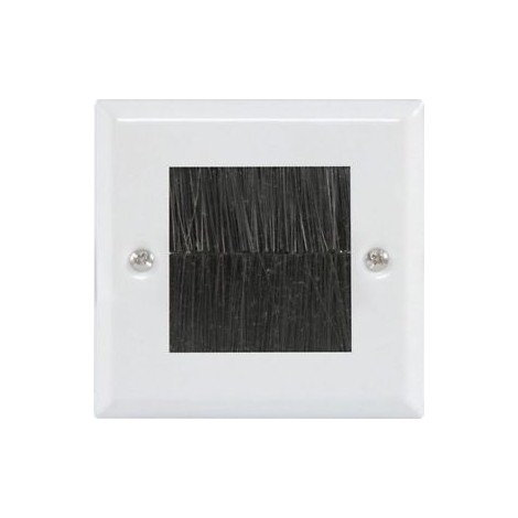 Avlink Brush Wallplate 1G White Steel