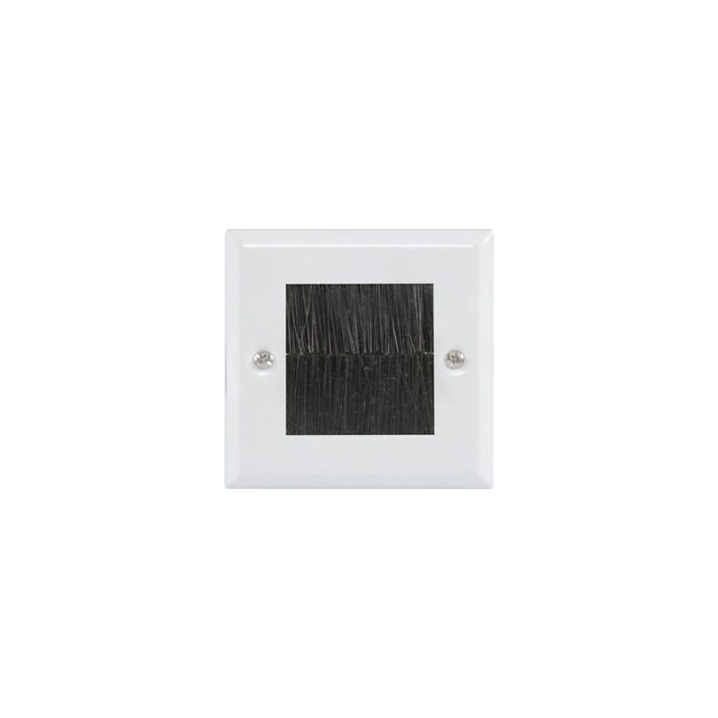 Avlink Brush Wallplate 1G White Steel