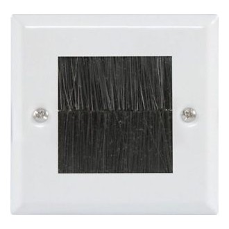 Avlink Brush Wallplate 1G White Steel
