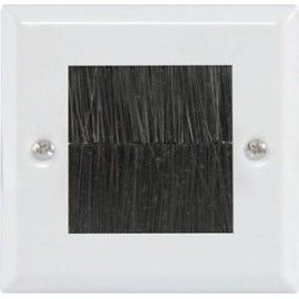 Avlink Brush Wallplate 1G White Steel
