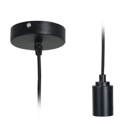 E27 Pendant Kit - Black Matt with Black Fabric Cord