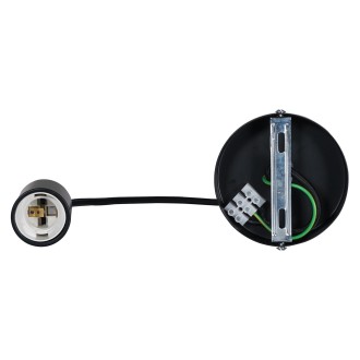 E27 Pendant Kit - Black Matt with Black Fabric Cord