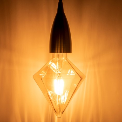 4W Dimmable LED Tri-Diamond Gold Filament Lamp 1800K ES