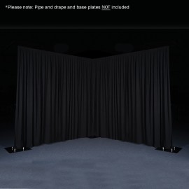 3 x 1.2m Black Pleated Pipe and Drape Curtain