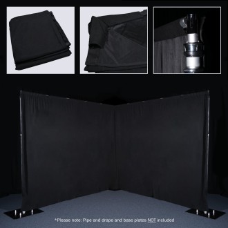 3 x 1.2m Black Pipe and Drape Curtain