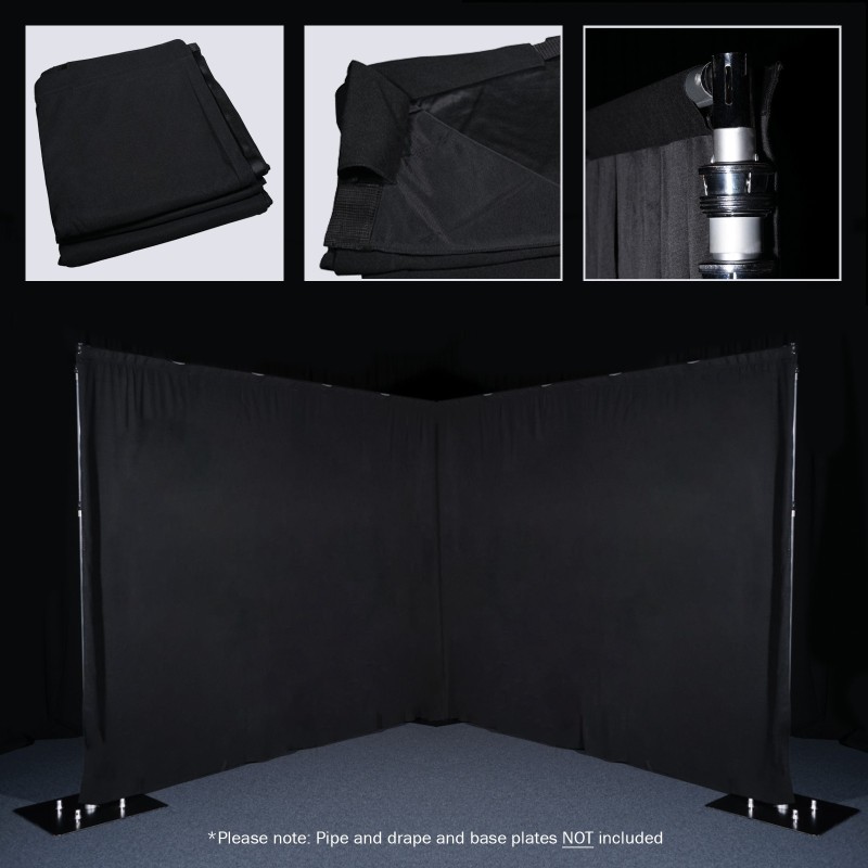 3 x 4m Black Pipe and Drape Curtain