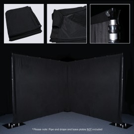 3 x 4m Black Pipe and Drape Curtain
