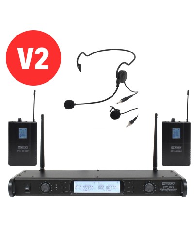 W Audio DTM 800 Twin Beltpack Diversity System (863.0Mhz-865.0Mhz) V2 Software