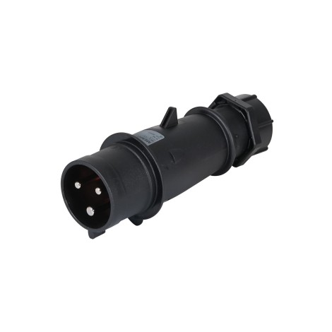 32A 230V 2P+E IP44 AM-TOP Plug, Black (260ZD)