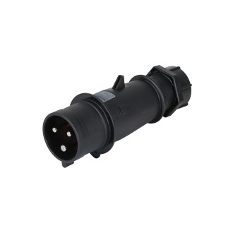 32A 230V 2P+E IP44 AM-TOP Plug, Black (260ZD)