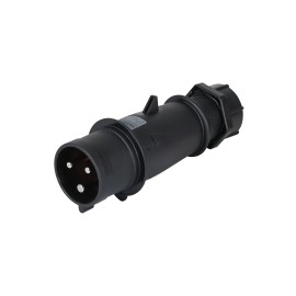32A 230V 2P+E IP44 AM-TOP Plug, Black (260ZD)