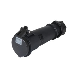 32A 230V 2P+E IP44 AM-TOP Connector, Black (522ZB)