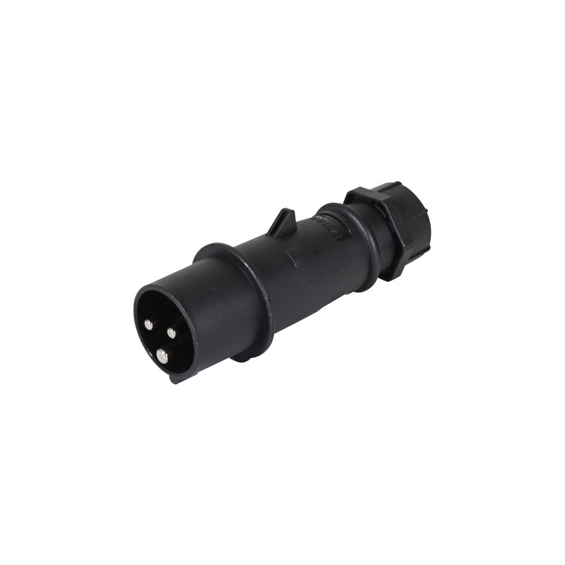16A 230V 2P+E IP44 AM-TOP Plug, Black (22302ZC)