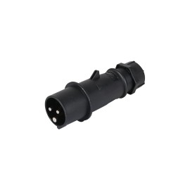 16A 230V 2P+E IP44 AM-TOP Plug, Black (22302ZC)