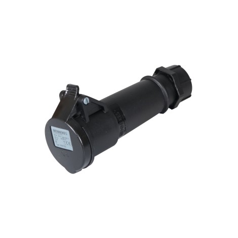 16A 230V 2P+E IP44 AM-TOP Connector, Black (21877ZC)