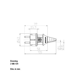 16A 230V 2P+E IP44 Black Schuko Plug (10754)