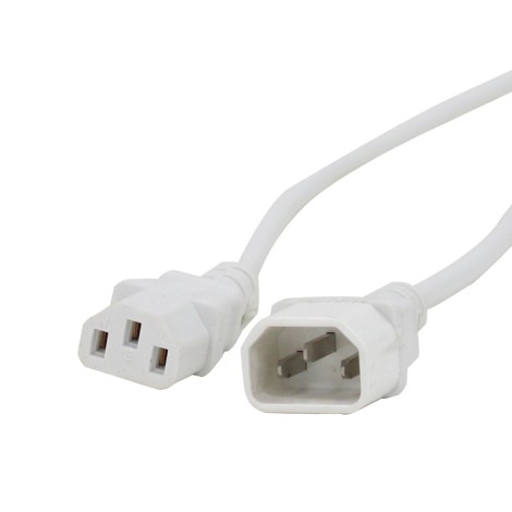 3m IEC Male - IEC Female Cable (White Sheath)