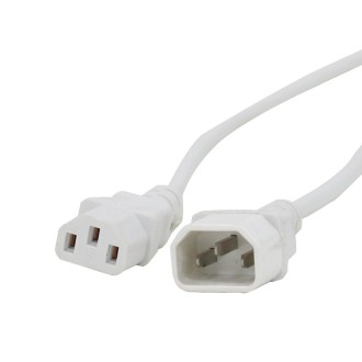 3m IEC Male - IEC Female Cable (White Sheath)