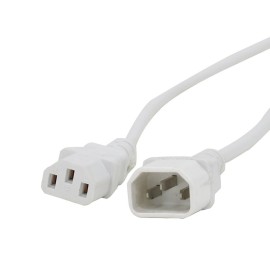 3m IEC Male - IEC Female Cable (White Sheath)