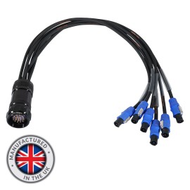 Socapex 19-Pin Male - PowerCON 1.5mm Fan-Out Cable