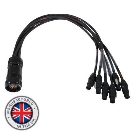 Socapex 19-Pin Male - PowerCON True1 1.5mm Fan-Out Cable