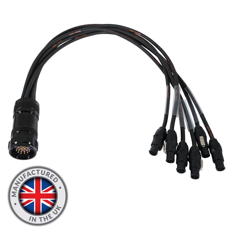 Socapex 19-Pin Male - PowerCON True1 1.5mm Fan-Out Cable