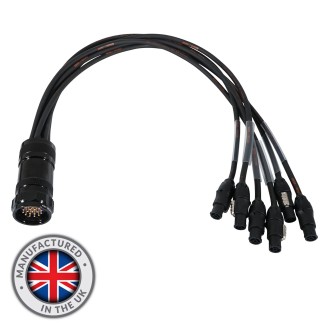Socapex 19-Pin Male - PowerCON True1 1.5mm Fan-Out Cable