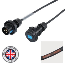 15m 2.5mm IP67 Black 16A Male - 16A Female Cable