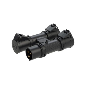 H-CONNECT 240V 16A 2P+E Three Way Splitter