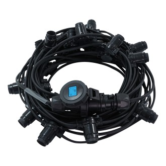50m BC Heavy Duty Rubber Festoon, 1m Spacing with 16A Plug and Socket