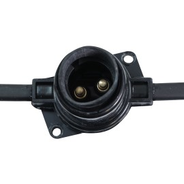 50m BC Heavy Duty Rubber Festoon, 1m Spacing with 16A Plug and Socket