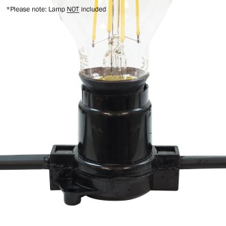 50m BC Heavy Duty Rubber Festoon, 1m Spacing with 16A Plug and Socket