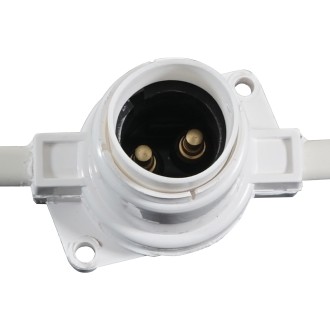 10m BC Heavy Duty White Rubber Festoon, 0.33m Spacing with 16A Plug and Socket