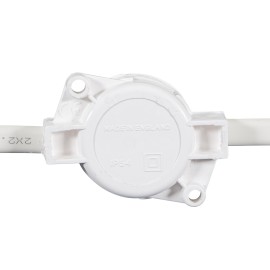 10m BC Heavy Duty White Rubber Festoon, 0.33m Spacing with 16A Plug and Socket