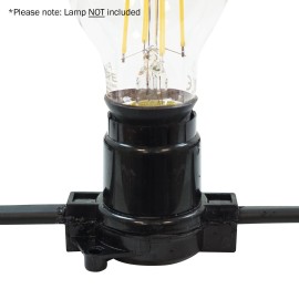 25m BC Heavy Duty Rubber Festoon, 0.33m Spacing with 16A Plug and Socket