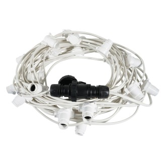 10m BC Heavy Duty White Rubber Festoon, 0.5m Spacing with 16A Plug and Socket