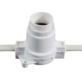 10m BC Heavy Duty White Rubber Festoon, 0.5m Spacing with 16A Plug and Socket
