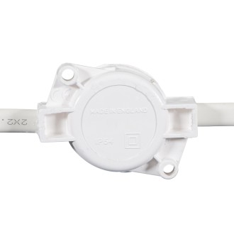 10m BC Heavy Duty White Rubber Festoon, 0.5m Spacing with 16A Plug and Socket