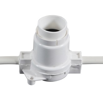 25m BC Heavy Duty White Rubber Festoon, 0.5m Spacing with 16A Plug and Socket