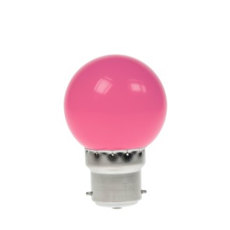 1W LED Polycarbonate Golf Ball Lamp, BC Pink