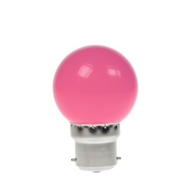 1W LED Polycarbonate Golf Ball Lamp, BC Pink