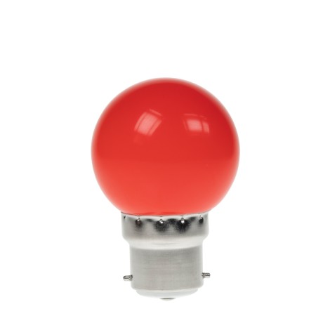 1W LED Polycarbonate Golf Ball Lamp, BC Red
