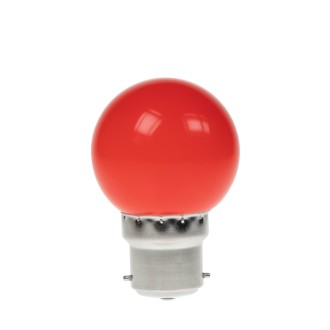 1W LED Polycarbonate Golf Ball Lamp, BC Red