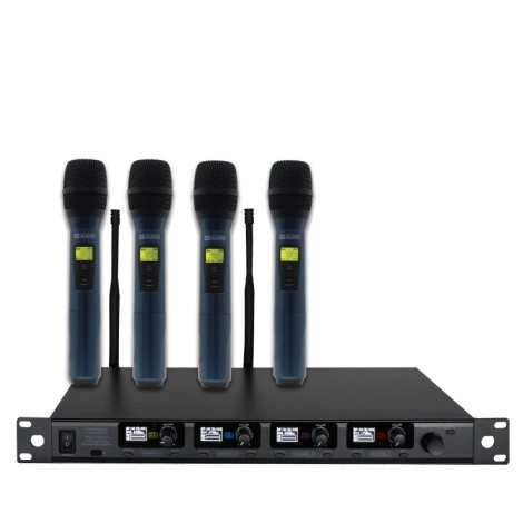 DQM 600H Quad Handheld UHF Radio Microphone System (606Mhz-614Mhz)