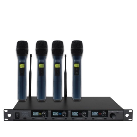 DQM 800H Quad Handheld UHF Radio Microphone System (823Mhz-865Mhz)