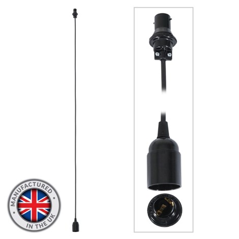 2.0m BC Festoon Pendant - E27 Lamp Holder